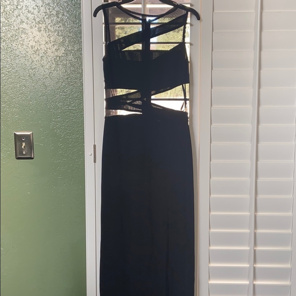 Vintage Tadashi Shoji maxi dress with leg slit